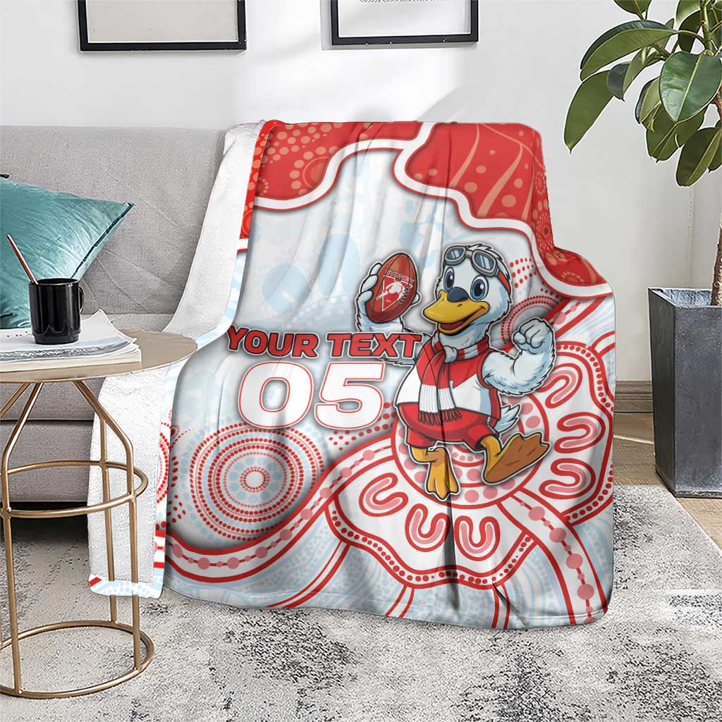 Custom Swans Football Blanket Aboriginal Dot Art Pattern