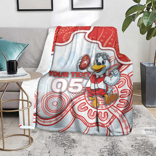 Custom Swans Football Blanket Aboriginal Dot Art Pattern