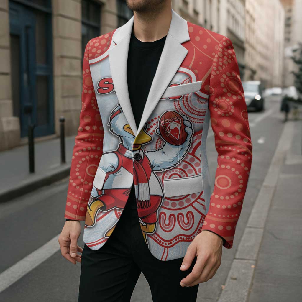 Custom Swans Football Blazer Aboriginal Dot Art Pattern