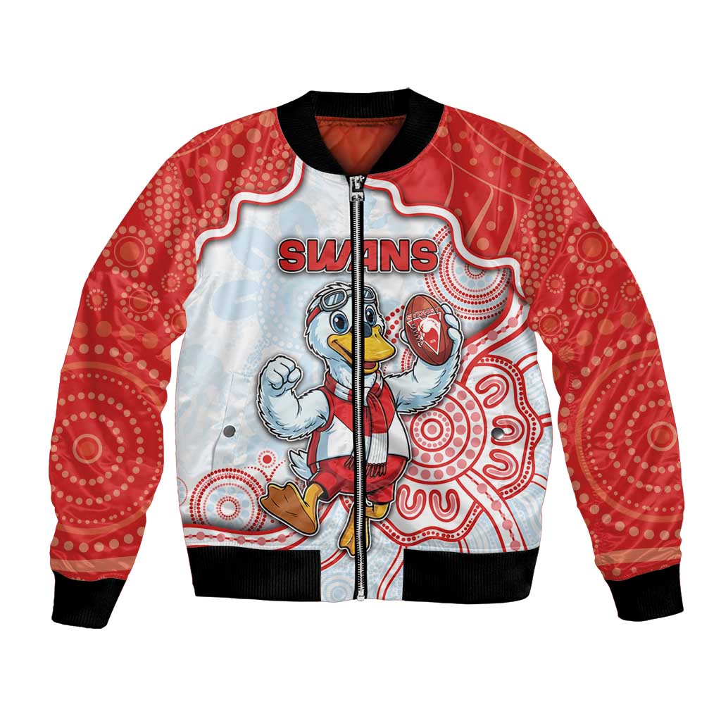 Custom Swans Football Bomber Jacket Aboriginal Dot Art Pattern