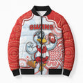Custom Swans Football Bomber Puffer Jacket Aboriginal Dot Art Pattern