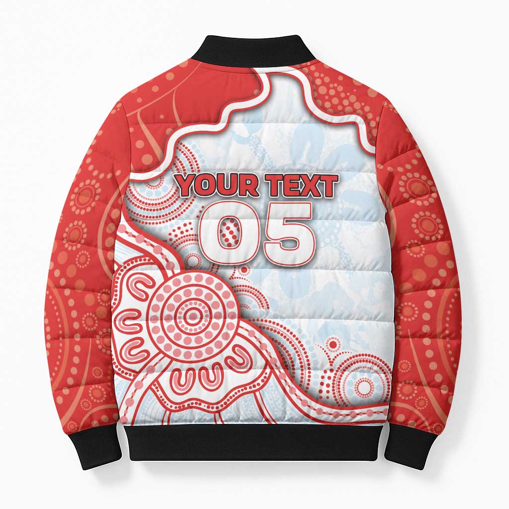 Custom Swans Football Bomber Puffer Jacket Aboriginal Dot Art Pattern