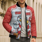 Custom Swans Football Bomber Puffer Jacket Aboriginal Dot Art Pattern