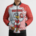 Custom Swans Football Bomber Puffer Jacket Aboriginal Dot Art Pattern