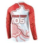 Custom Swans Football Button Sweatshirt Aboriginal Dot Art Pattern
