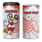 Custom Swans Football 4 in 1 Can Cooler Tumbler Aboriginal Dot Art Pattern