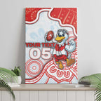 Custom Swans Football Canvas Wall Art Aboriginal Dot Art Pattern