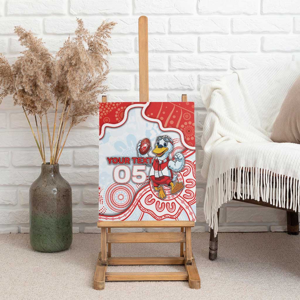 Custom Swans Football Canvas Wall Art Aboriginal Dot Art Pattern