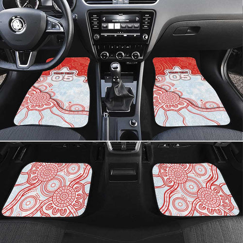 Custom Swans Football Car Mats Aboriginal Dot Art Pattern