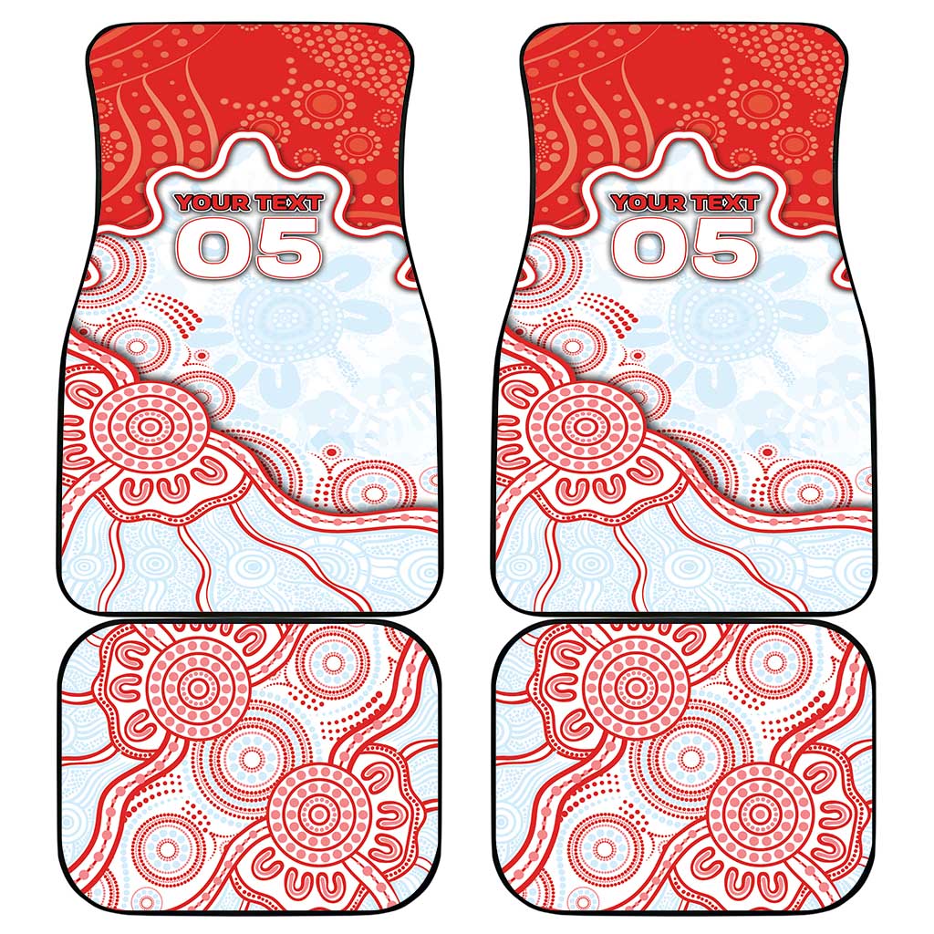 Custom Swans Football Car Mats Aboriginal Dot Art Pattern
