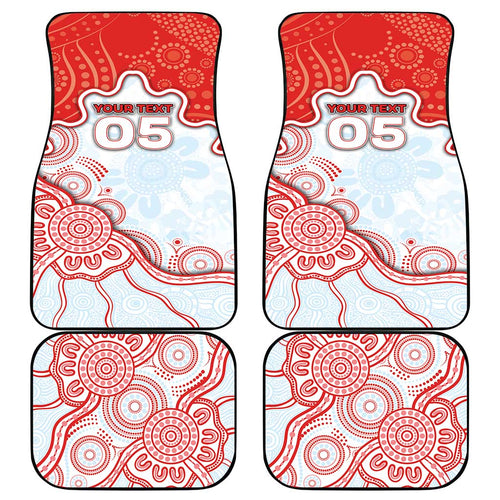 Custom Swans Football Car Mats Aboriginal Dot Art Pattern