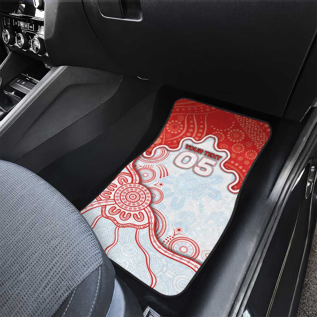 Custom Swans Football Car Mats Aboriginal Dot Art Pattern