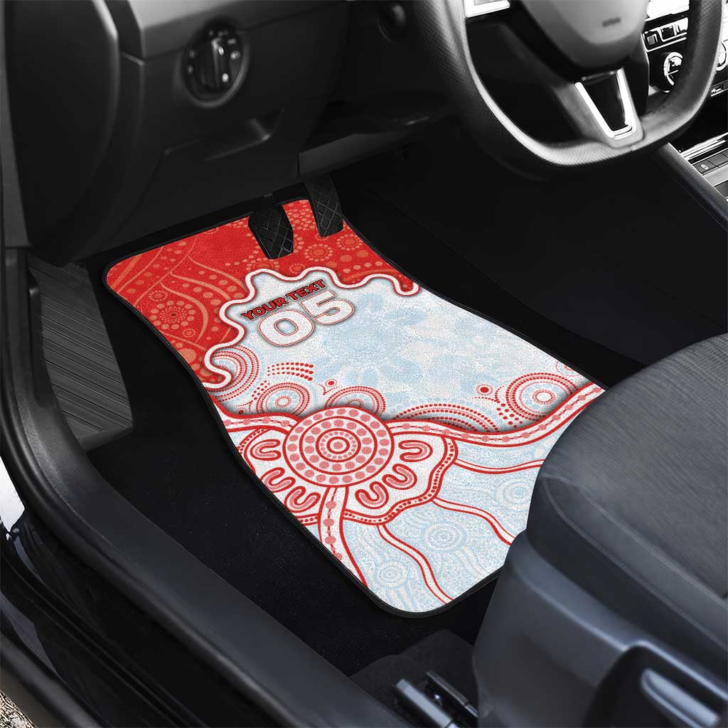 Custom Swans Football Car Mats Aboriginal Dot Art Pattern