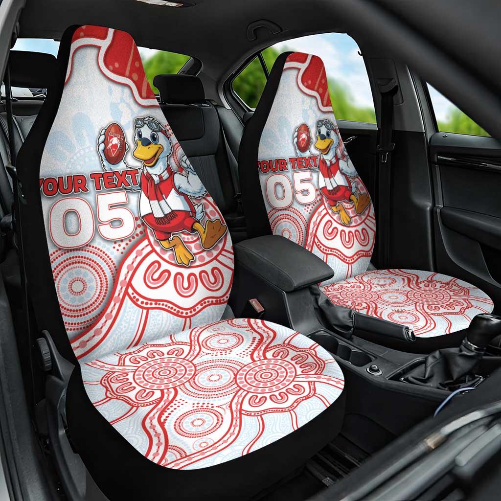 Custom Swans Football Car Seat Cover Aboriginal Dot Art Pattern