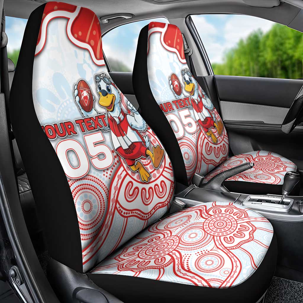 Custom Swans Football Car Seat Cover Aboriginal Dot Art Pattern