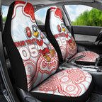 Custom Swans Football Car Seat Cover Aboriginal Dot Art Pattern