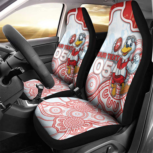 Custom Swans Football Car Seat Cover Aboriginal Dot Art Pattern