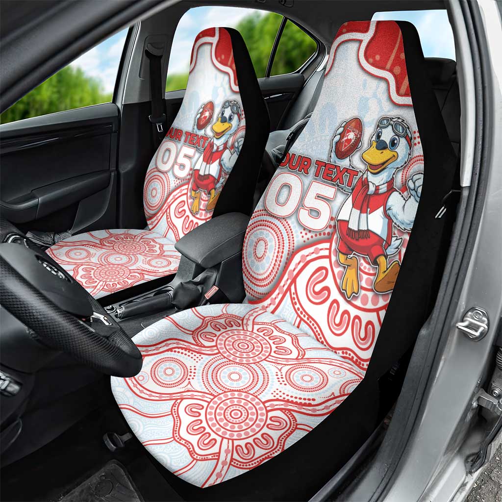 Custom Swans Football Car Seat Cover Aboriginal Dot Art Pattern