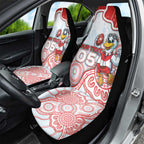 Custom Swans Football Car Seat Cover Aboriginal Dot Art Pattern