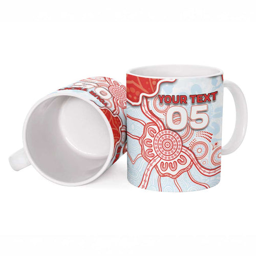 Custom Swans Football Ceramic Mug Aboriginal Dot Art Pattern