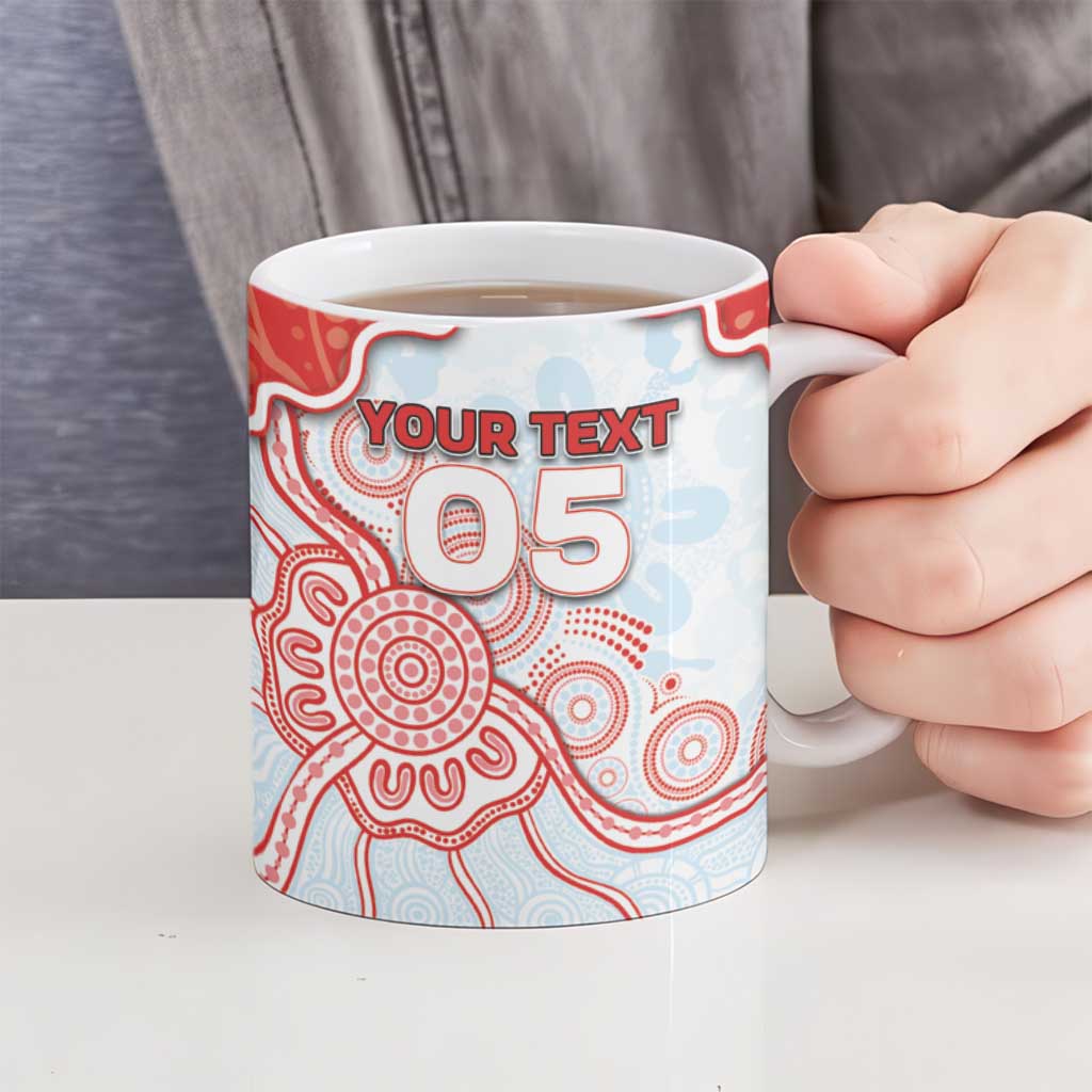 Custom Swans Football Ceramic Mug Aboriginal Dot Art Pattern