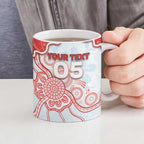 Custom Swans Football Ceramic Mug Aboriginal Dot Art Pattern