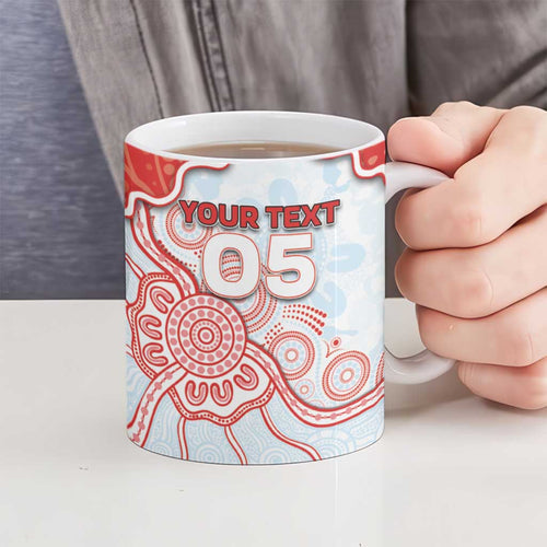 Custom Swans Football Ceramic Mug Aboriginal Dot Art Pattern