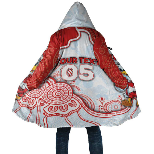 Custom Swans Football Cloak Aboriginal Dot Art Pattern