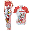 Custom Swans Football Couples Matching Tank Maxi Dress and Hawaiian Shirt Aboriginal Dot Art Pattern