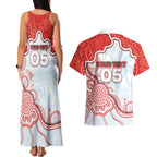 Custom Swans Football Couples Matching Tank Maxi Dress and Hawaiian Shirt Aboriginal Dot Art Pattern