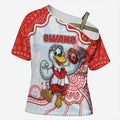Custom Swans Football Cross Shoulder Shirt Aboriginal Dot Art Pattern