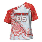 Custom Swans Football Cross Shoulder Shirt Aboriginal Dot Art Pattern