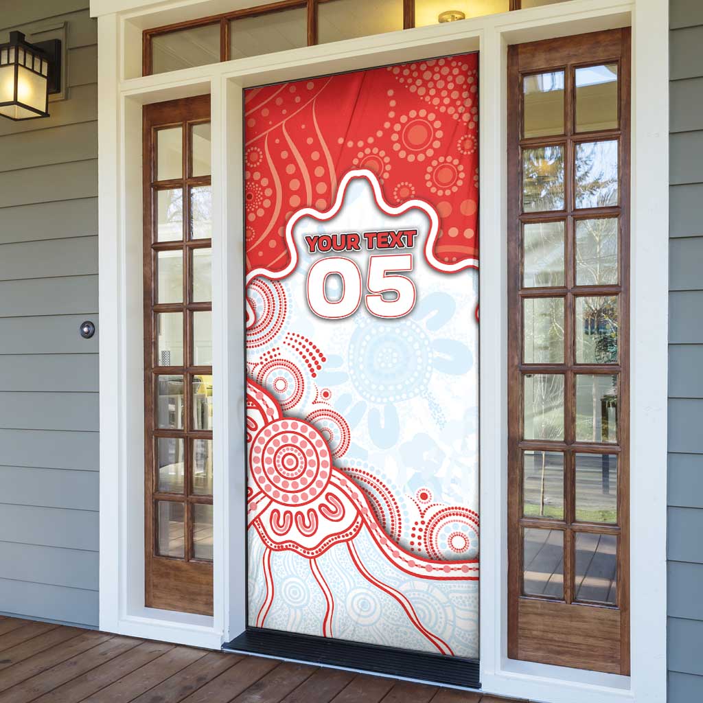 Custom Swans Football Door Cover Aboriginal Dot Art Pattern