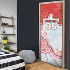Custom Swans Football Door Cover Aboriginal Dot Art Pattern