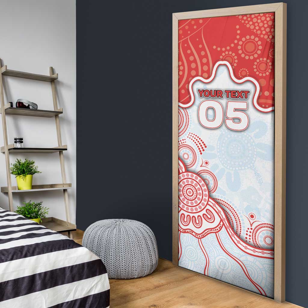 Custom Swans Football Door Cover Aboriginal Dot Art Pattern