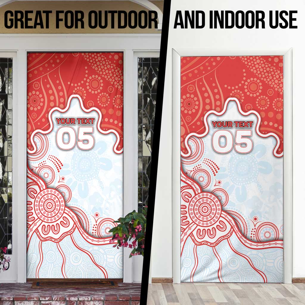 Custom Swans Football Door Cover Aboriginal Dot Art Pattern
