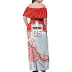 Custom Swans Football Family Matching Off Shoulder Maxi Dress and Hawaiian Shirt Aboriginal Dot Art Pattern