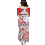 Custom Swans Football Family Matching Puletasi and Hawaiian Shirt Aboriginal Dot Art Pattern