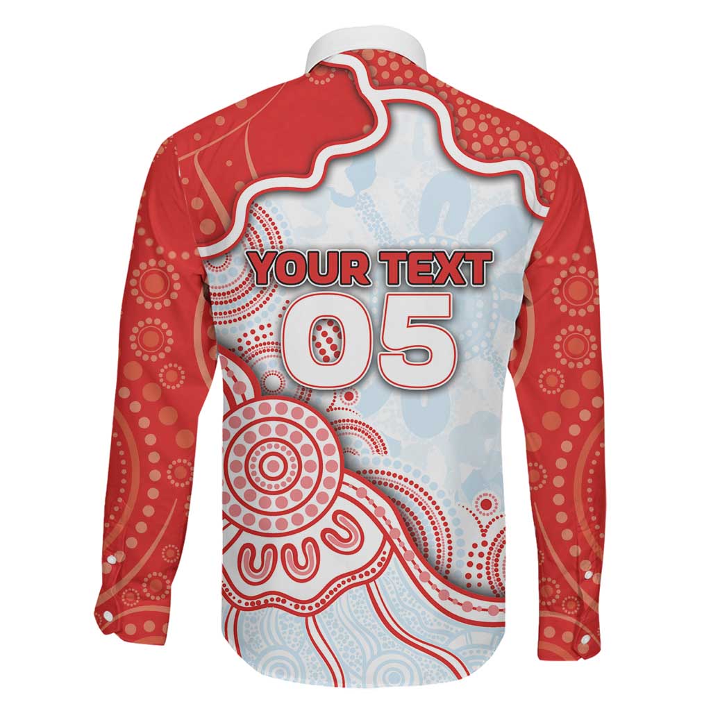 Custom Swans Football Family Matching Summer Maxi Dress and Hawaiian Shirt Aboriginal Dot Art Pattern
