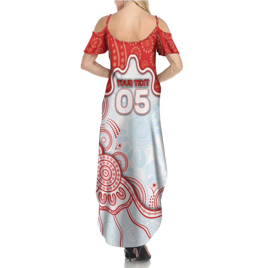 Custom Swans Football Family Matching Summer Maxi Dress and Hawaiian Shirt Aboriginal Dot Art Pattern