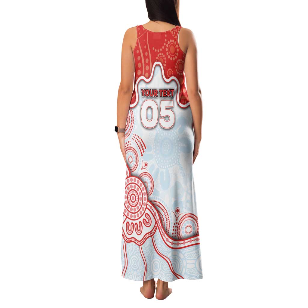 Custom Swans Football Family Matching Tank Maxi Dress and Hawaiian Shirt Aboriginal Dot Art Pattern