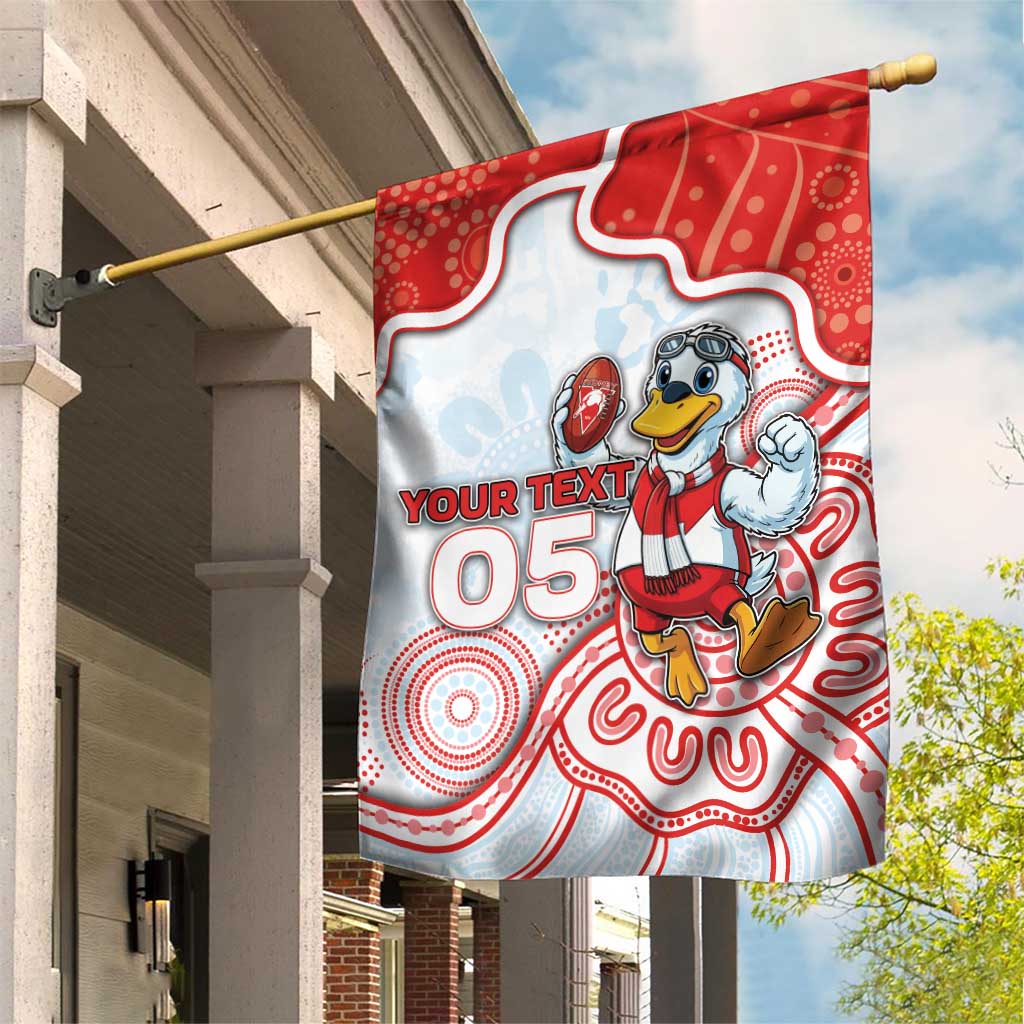 Custom Swans Football Garden Flag Aboriginal Dot Art Pattern
