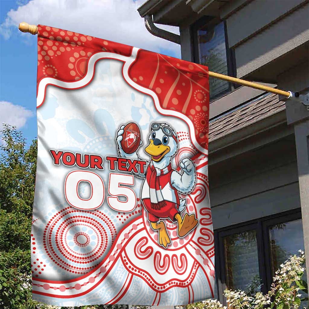 Custom Swans Football Garden Flag Aboriginal Dot Art Pattern