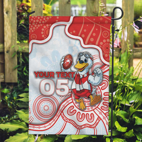 Custom Swans Football Garden Flag Aboriginal Dot Art Pattern