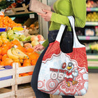 Custom Swans Football Grocery Bag Aboriginal Dot Art Pattern