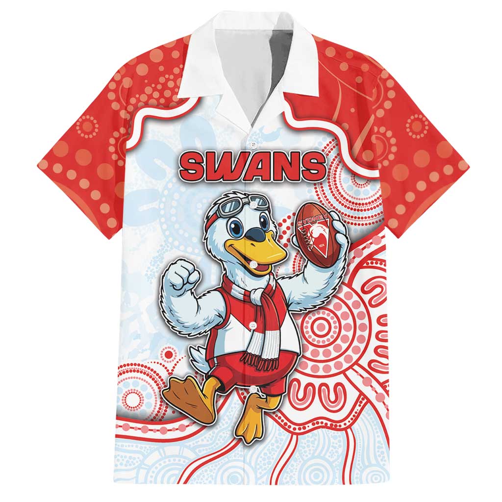 Custom Swans Football Hawaiian Shirt Aboriginal Dot Art Pattern