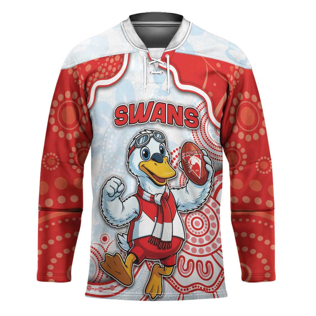 Custom Swans Football Hockey Jersey Aboriginal Dot Art Pattern