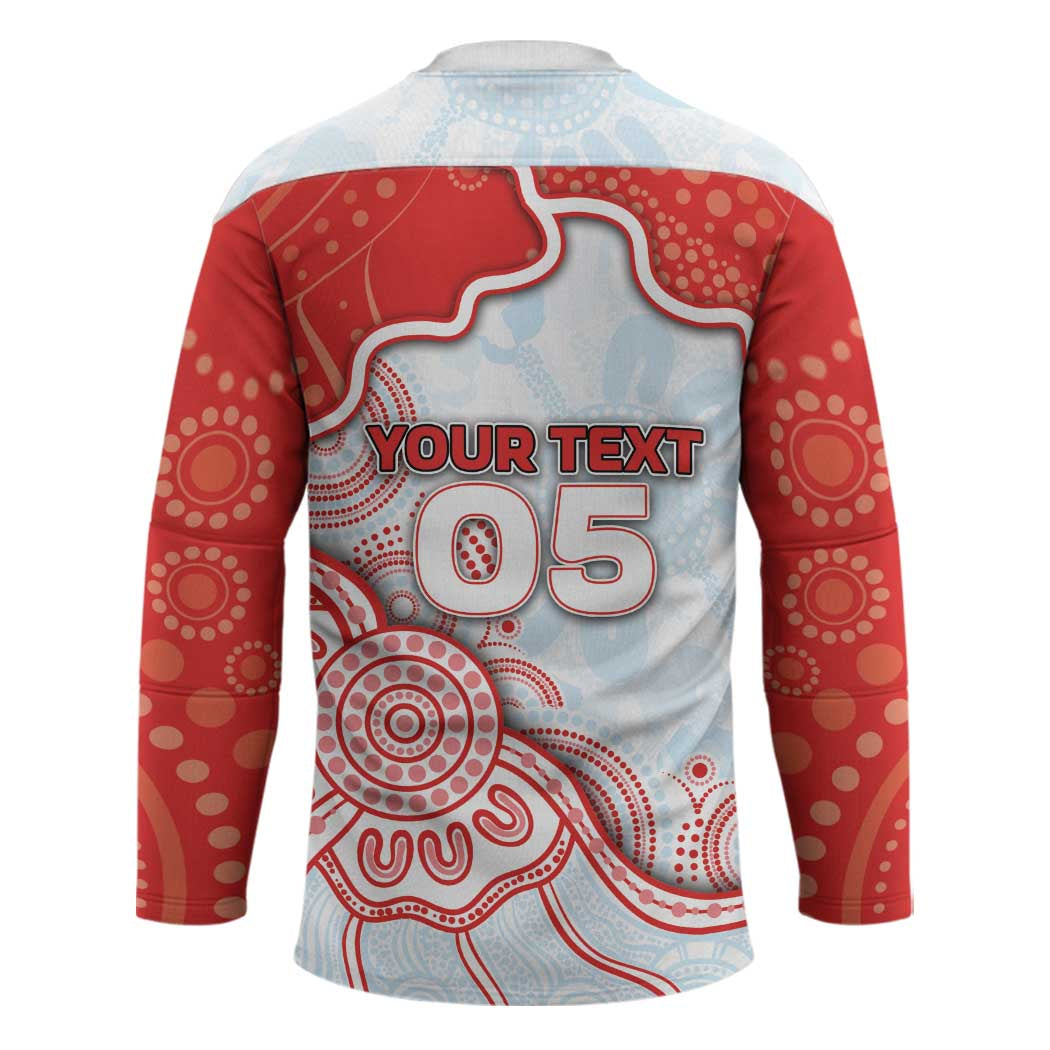 Custom Swans Football Hockey Jersey Aboriginal Dot Art Pattern