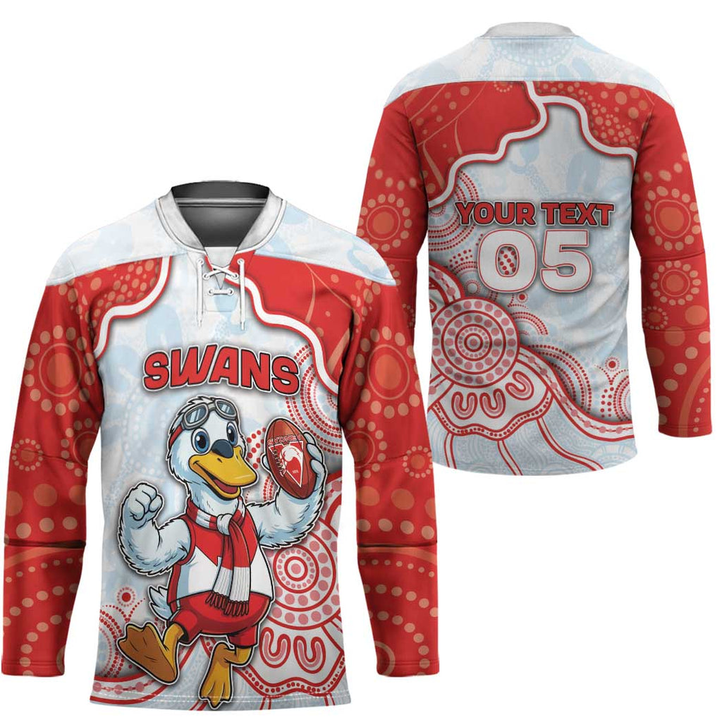 Custom Swans Football Hockey Jersey Aboriginal Dot Art Pattern