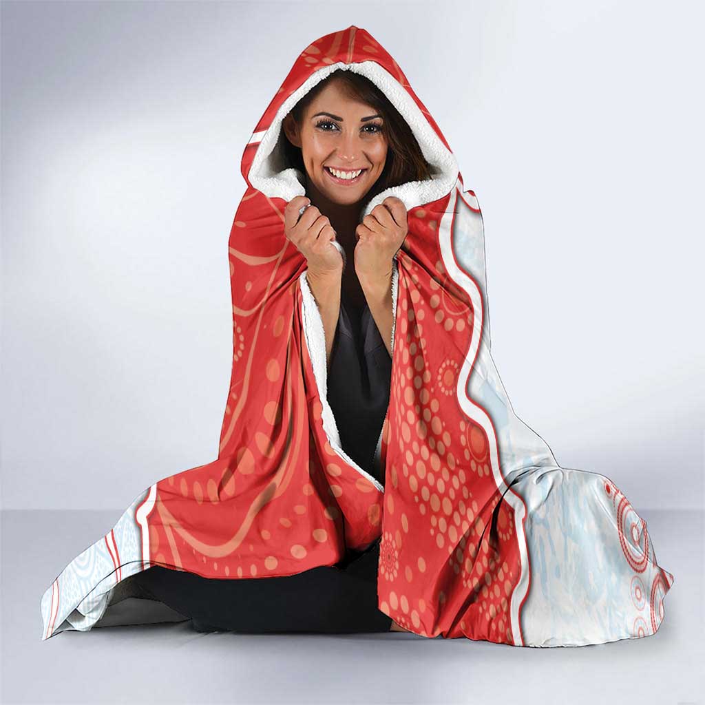 Custom Swans Football Hooded Blanket Aboriginal Dot Art Pattern
